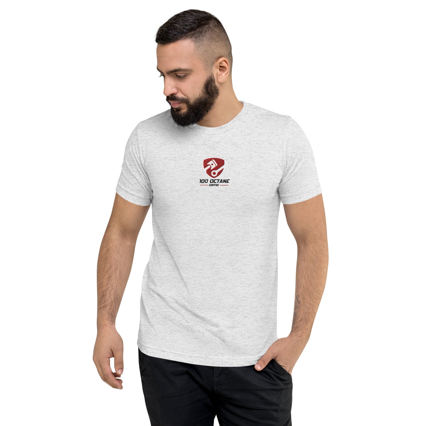 Red &Black Embroidery Logo Men Tee