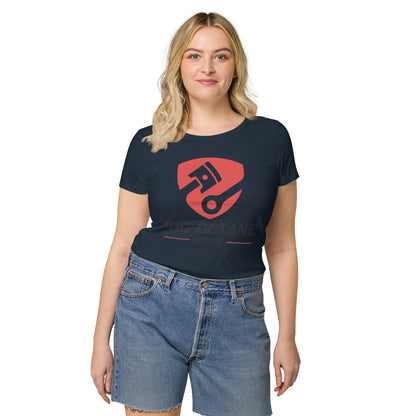 Red & Black Logo Women Tee